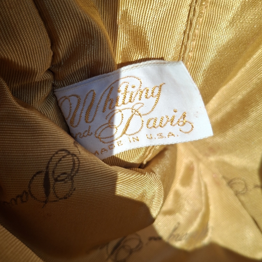Vintage Whiting & Davis Gold Chain Mesh Art Deco Rhinestone Clasp Evening Bag - Picture 10 of 14